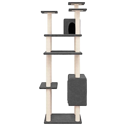 Higsose Innenbereich Aktivitätskratzbäum mit Sisal-Kratzsäulen Dunkelgrau 60x73x162 cm Holz&Plüsch Katzen-Spielplatz mit Häusern Plattformen Alles-in-einem-Katzenturm Tätigkeitsbereich Haustiere Higsose Innenbereich Aktivitätskratzbäum mit Sisal-Kratzsäulen Dunkelgrau 60x73x162 cm Holz&Plüsch Katzen-Spielplatz mit Häusern Plattformen Alles-in-einem-Katzenturm Tätigkeitsbereich Haustiere von Higsose