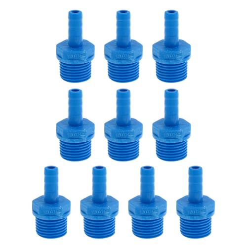 Hihaha Kunststoff-Schlauchstutzen 0,3" 1/2" G Männliches Gewinde Gerader Rohrverbinder Blau 10 Stück Hihaha Kunststoff-Schlauchstutzen 0,3" 1/2" G Männliches Gewinde Gerader Rohrverbinder Blau 10 Stück von Hihaha