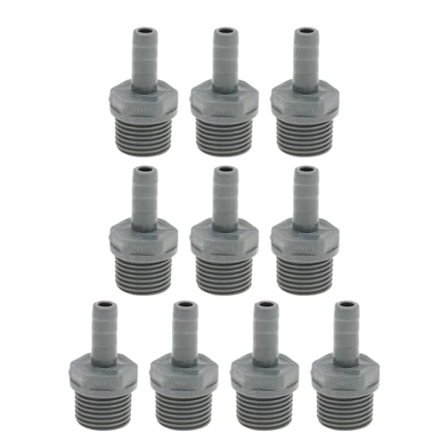 Hihaha Kunststoff-Schlauchstutzen 0,3" 1/2"G Männliches Gewinde Gerader Rohrverbinder Grau 10 Stück Hihaha Kunststoff-Schlauchstutzen 0,3" 1/2"G Männliches Gewinde Gerader Rohrverbinder Grau 10 Stück von Hihaha