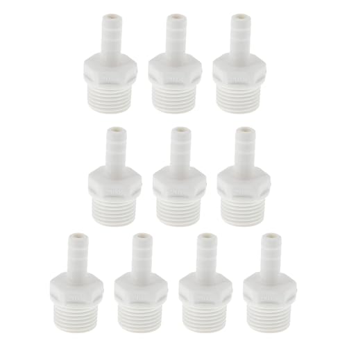 Hihaha Kunststoff-Schlauchstutzen 0,3" 1/2"G Männliches Gewinde Gerader Rohrverbinder Weiß 10 Stück Hihaha Kunststoff-Schlauchstutzen 0,3" 1/2"G Männliches Gewinde Gerader Rohrverbinder Weiß 10 Stück von Hihaha
