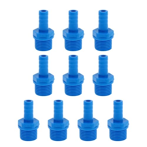 Hihaha Kunststoff-Schlauchstutzen 0,4" 1/2" G Männliches Gewinde Gerader Rohrverbinder Blau 10 Stück Hihaha Kunststoff-Schlauchstutzen 0,4" 1/2" G Männliches Gewinde Gerader Rohrverbinder Blau 10 Stück von Hihaha