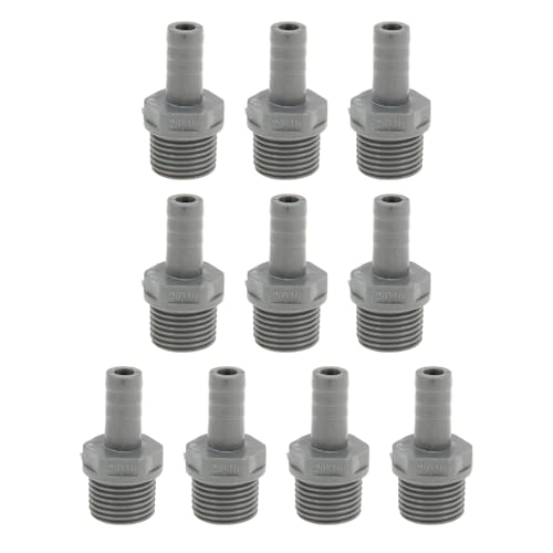 Hihaha Kunststoff-Schlauchstutzen 0,4" 1/2" G Männliches Gewinde Gerader Rohrverbinder Grau 10 Stück Hihaha Kunststoff-Schlauchstutzen 0,4" 1/2" G Männliches Gewinde Gerader Rohrverbinder Grau 10 Stück von Hihaha