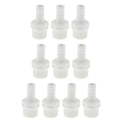 Hihaha Kunststoff-Schlauchstutzen 0,4" 1/2" G Männliches Gewinde Gerader Rohrverbinder Weiß 10 Stück Hihaha Kunststoff-Schlauchstutzen 0,4" 1/2" G Männliches Gewinde Gerader Rohrverbinder Weiß 10 Stück von Hihaha