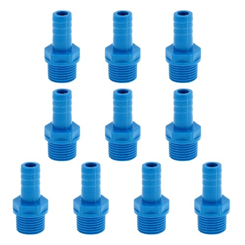 Hihaha Kunststoff-Schlauchstutzen 0,5" 1/2"G Männliches Gewinde Gerader Rohrverbinder Blau 10 Stück Hihaha Kunststoff-Schlauchstutzen 0,5" 1/2"G Männliches Gewinde Gerader Rohrverbinder Blau 10 Stück von Hihaha