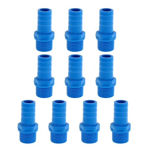 Hihaha Kunststoff-Schlauchstutzen 0,6" 1/2"G Männliches Gewinde Gerader Rohrverbinder Blau 10 Stück Hihaha Kunststoff-Schlauchstutzen 0,6" 1/2"G Männliches Gewinde Gerader Rohrverbinder Blau 10 Stück von Hihaha