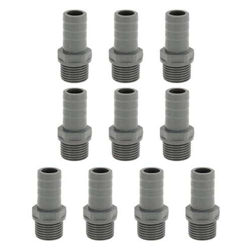 Hihaha Kunststoff-Schlauchstutzen 0,6" 1/2" G Männliches Gewinde Gerader Rohrverbinder Grau 10 Stück Hihaha Kunststoff-Schlauchstutzen 0,6" 1/2" G Männliches Gewinde Gerader Rohrverbinder Grau 10 Stück von Hihaha