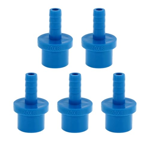 Hihaha Kunststoff-Schlauchstutzen 0,8" x0,3 Gerader Rohrverbinder Blau 5 Stück von Hihaha