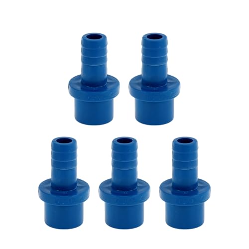 Hihaha Kunststoff-Schlauchstutzen 0,8" x0,5 Gerader Rohrverbinder Blau 5 Stück von Hihaha