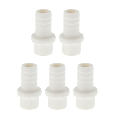 Hihaha Kunststoff-Schlauchstutzen 0,8" x0,6 Gerader Rohrverbinder Weiß 5 Stück von Hihaha