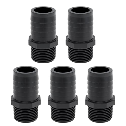 Hihaha Kunststoff-Schlauchstutzen 1,3" 1/2" BSPT Männliches Gewinde Gerader Rohrverbinder 5 Stück Hihaha Kunststoff-Schlauchstutzen 1,3" 1/2" BSPT Männliches Gewinde Gerader Rohrverbinder 5 Stück von Hihaha
