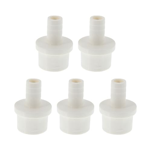 Hihaha Kunststoff-Schlauchstutzen 1,3" x0,6 Gerader Rohrverbinder Weiß 5 Stück von Hihaha