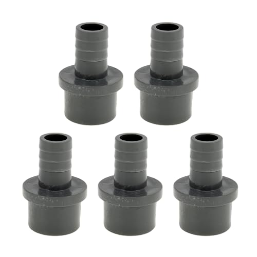 Hihaha Kunststoff-Schlauchstutzen 1,3" x0,8 Gerader Rohrverbinder Grau 5 Stück von Hihaha
