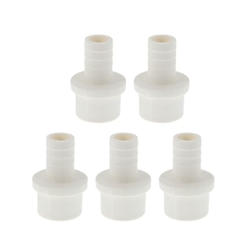 Hihaha Kunststoff-Schlauchstutzen 1,3"x0,8" Gerader Rohrverbinder Weiß 5 Stück von Hihaha