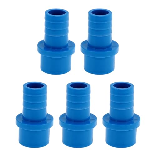 Hihaha Kunststoff-Schlauchstutzen 1,3"x1" Gerader Durchgangsrohrverbinder Blau 5 Stück von Hihaha