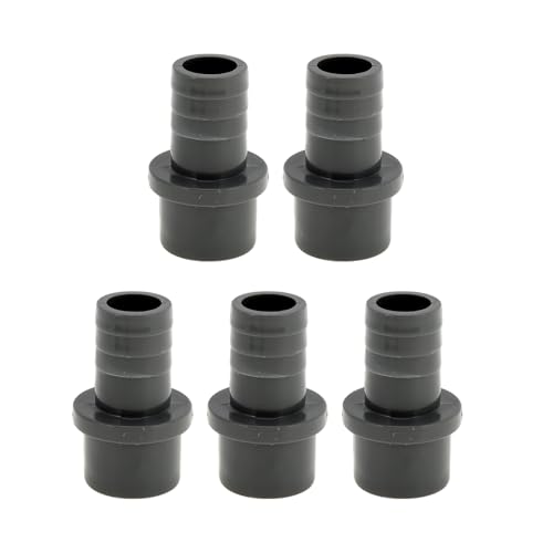 Hihaha Kunststoff-Schlauchstutzen 1,3"x1" Gerader Durchgangsrohrverbinder Grau 5 Stück von Hihaha