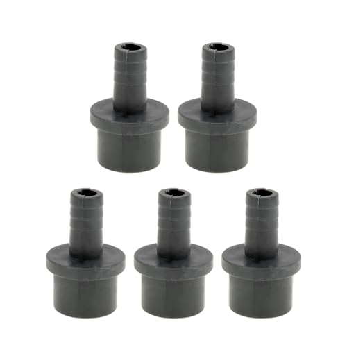 Hihaha Kunststoff-Schlauchstutzen 1"x0.5" Gerader Durchgangsrohrverbinder Grau 5 Stück von Hihaha