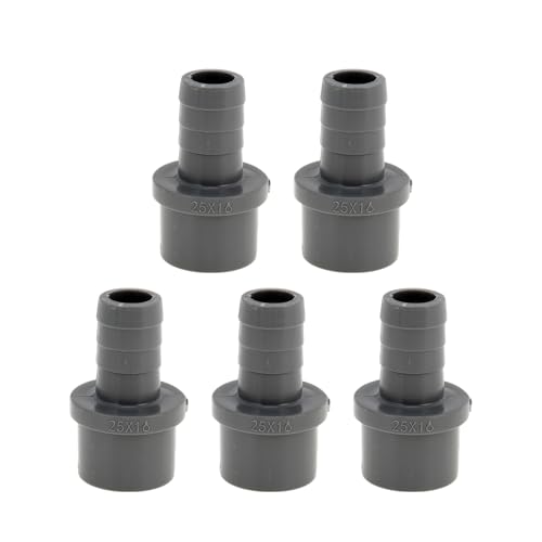 Hihaha Kunststoff-Schlauchstutzen 1"x0.6" Gerader Durchgangsrohrverbinder Grau 5 Stück Hihaha Kunststoff-Schlauchstutzen 1"x0.6" Gerader Durchgangsrohrverbinder Grau 5 Stück von Hihaha