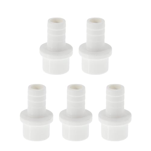 Hihaha Kunststoff-Schlauchstutzen 1"x0.6" Gerader Durchgangsrohrverbinder Weiß 5 Stück Hihaha Kunststoff-Schlauchstutzen 1"x0.6" Gerader Durchgangsrohrverbinder Weiß 5 Stück von Hihaha