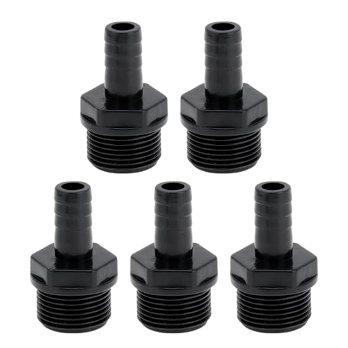 Hihaha Kunststoff-Schlauchstutzen 15/32" 3/4" BSPT Männliches Gewinde Gerader Rohrverbinder 5 Stück Hihaha Kunststoff-Schlauchstutzen 15/32" 3/4" BSPT Männliches Gewinde Gerader Rohrverbinder 5 Stück von Hihaha