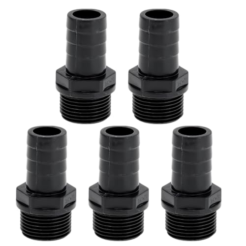 Hihaha Kunststoff-Schlauchstutzen 25/32" 3/4" BSPT Männliches Gewinde Gerader Rohrverbinder 5 Stück Hihaha Kunststoff-Schlauchstutzen 25/32" 3/4" BSPT Männliches Gewinde Gerader Rohrverbinder 5 Stück von Hihaha