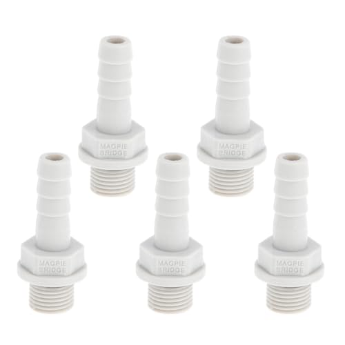 Hihaha Kunststoff-Schlauchstutzenverbinder 15/64" 1/8" G Männliches Gewinde Gerader Rohrverbinder Grau Weiß 5 Stück Hihaha Kunststoff-Schlauchstutzenverbinder 15/64" 1/8" G Männliches Gewinde Gerader Rohrverbinder Grau Weiß 5 Stück von Hihaha