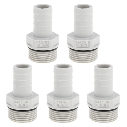 Hihaha Kunststoff-Schlauchstutzenverbinder 5/8" 3/4" G Männliches Gewinde Gerader Rohrverbinder Grau Weiß 5 Stück Hihaha Kunststoff-Schlauchstutzenverbinder 5/8" 3/4" G Männliches Gewinde Gerader Rohrverbinder Grau Weiß 5 Stück von Hihaha