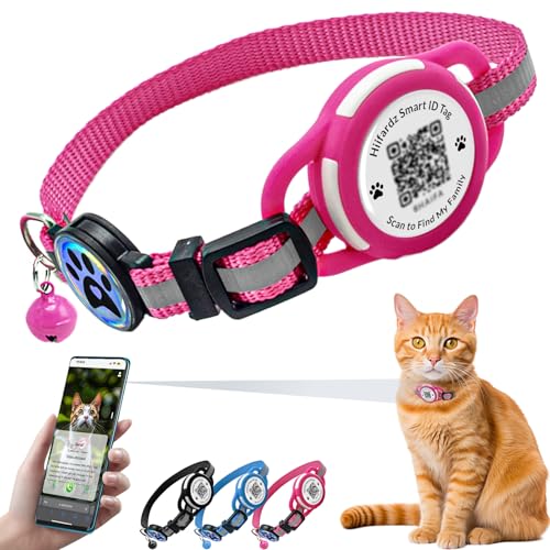 Airtag Katzenhalsband, reflektierendes Kätzchen-Halsband mit wasserdichtem Apple Air-Tag-Halter und Glocke, Silikon-Haustier-ID-Marke mit QR-Code, modifizierbares Haustier-Online-Profil, kein Airtag Katzenhalsband, reflektierendes Kätzchen-Halsband mit wasserdichtem Apple Air-Tag-Halter und Glocke, Silikon-Haustier-ID-Marke mit QR-Code, modifizierbares Haustier-Online-Profil, kein von Hiifardz