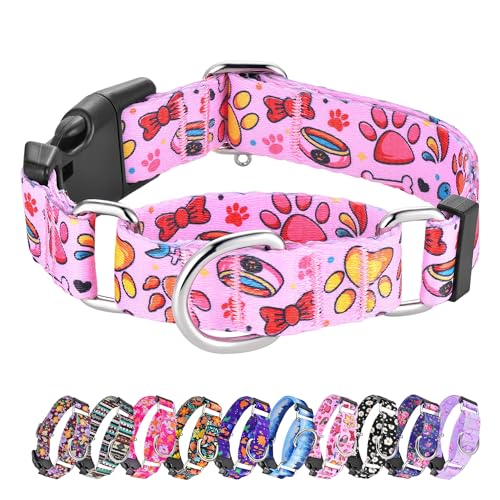 Hikiko Martingale-Halsband für Hunde, pink, süßes Halsband, mit Anti-Zieh-Hundehalsband für kleine, mittelgroße und große Hunde (rosa Schale, Größe M) von Hikiko