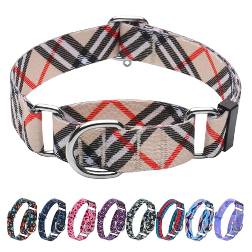 Hikiko Martingale-Halsband für Hunde ohne Schnalle, Nylon, Trainingshalsband für große Hunde, Khaki kariert, Größe L Hikiko Martingale-Halsband für Hunde ohne Schnalle, Nylon, Trainingshalsband für große Hunde, Khaki kariert, Größe L von Hikiko