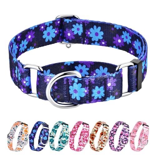 Hikiko Martingale Halsband für Hunde ohne Schnalle, florales Hundehalsband, weiches Nylon, rutschfest, für extra kleine Hunde, marineblaue Blume, Größe XS Hikiko Martingale Halsband für Hunde ohne Schnalle, florales Hundehalsband, weiches Nylon, rutschfest, für extra kleine Hunde, marineblaue Blume, Größe XS von Hikiko