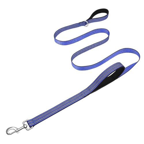 Hikiko Robuste Hundeleine, stark, zwei gepolsterte weiche Griffe, Hundeleine für mittelgroße und große Hunde, Blau, 1,8 m von Hikiko