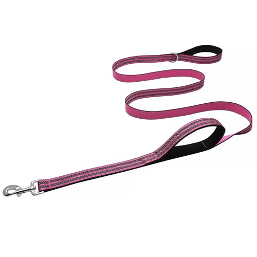 Hikiko Robuste Hundeleine, stark, zwei gepolsterte weiche Griffe, Hundeleine für mittelgroße und große Hunde, Rosa, 1,2 m von Hikiko