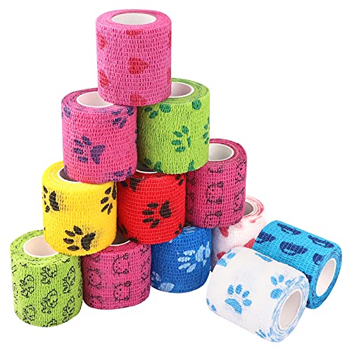 12 Stück Selbsthaftende bandage hund Vet Wrap Pet Selbstklebender Verband Pet Cohesive Bandages Elastisch Pet Vet Wrap Selbst den Verbände für Katze,Hund,Handgelenk,Knöchelverstauchungen 5cm x4,5 m 12 Stück Selbsthaftende bandage hund Vet Wrap Pet Selbstklebender Verband Pet Cohesive Bandages Elastisch Pet Vet Wrap Selbst den Verbände für Katze,Hund,Handgelenk,Knöchelverstauchungen 5cm x4,5 m von Hileyu