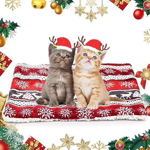 Kleines Hundebett Waschbar Plüsch Haustier Katzenbetten Warm Flauschige Welpendecke Fleece Kaninchen Schlafmatte Weihnachten Rentier Kleintierbett für kleine mittlere Hunde Katze 70x55 cm Kleines Hundebett Waschbar Plüsch Haustier Katzenbetten Warm Flauschige Welpendecke Fleece Kaninchen Schlafmatte Weihnachten Rentier Kleintierbett für kleine mittlere Hunde Katze 70x55 cm von Hileyu