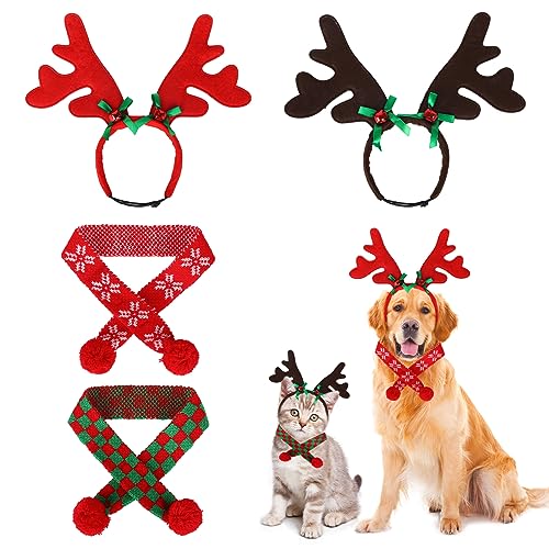 Weihnachten Haustier Kopfbedeckung und Schal Weihnachten Hundehut Haustier Weihnachten Outfit 4PCS Haustier Weihnachten Kostüm für Xmas Holiday Kleine Hund Katze Welpe Weihnachten Haustier Kopfbedeckung und Schal Weihnachten Hundehut Haustier Weihnachten Outfit 4PCS Haustier Weihnachten Kostüm für Xmas Holiday Kleine Hund Katze Welpe von Hileyu