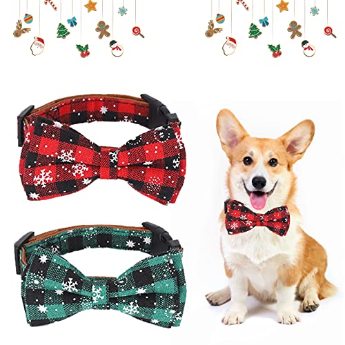 Weihnachten Hundehalsband Weihnachten Fliege Hundehalsband Weihnachten Klassische Karierte Halsbänder mit Schleife für Niedliche Mode Fliege Xmas Kostüm für Hunde Haustiere S von Hileyu