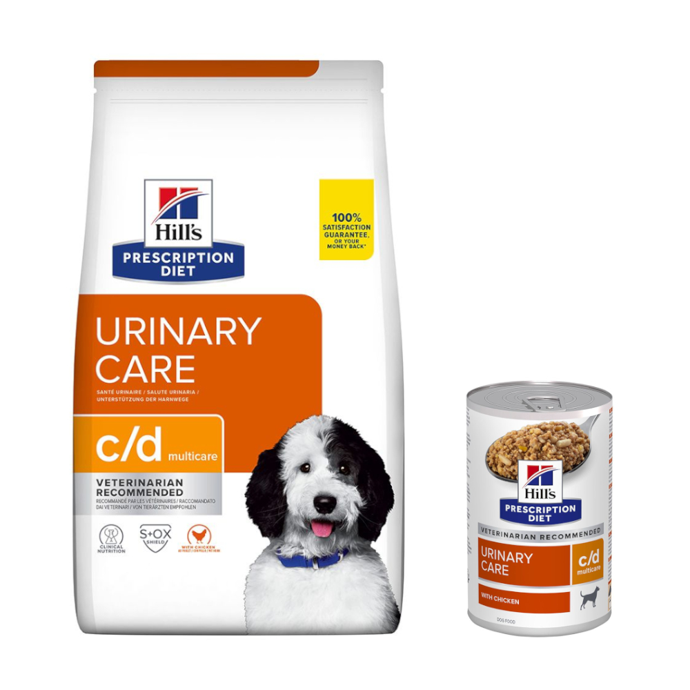 10 kg / 12 kg Hill's Prescription Diet + 3 x 370 g passendes Nassfutter gratis! - 12 kg c/d Multicare Urinary Care mit Huhn von Hill's Prescription Diet