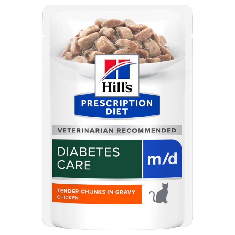 24 + 12 gratis! 36 x 85 g Hill’s Prescription Diet Nassfutter - m/d mit Huhn von Hill's Prescription Diet
