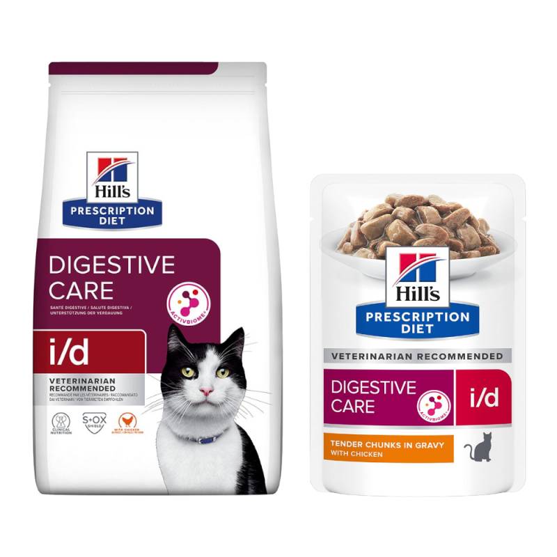 8 kg Hill's Prescription Diet + 12 x 85 g passendes Nassfutter gratis!  -  i/d Digestive Care mit Huhn von Hill's Prescription Diet