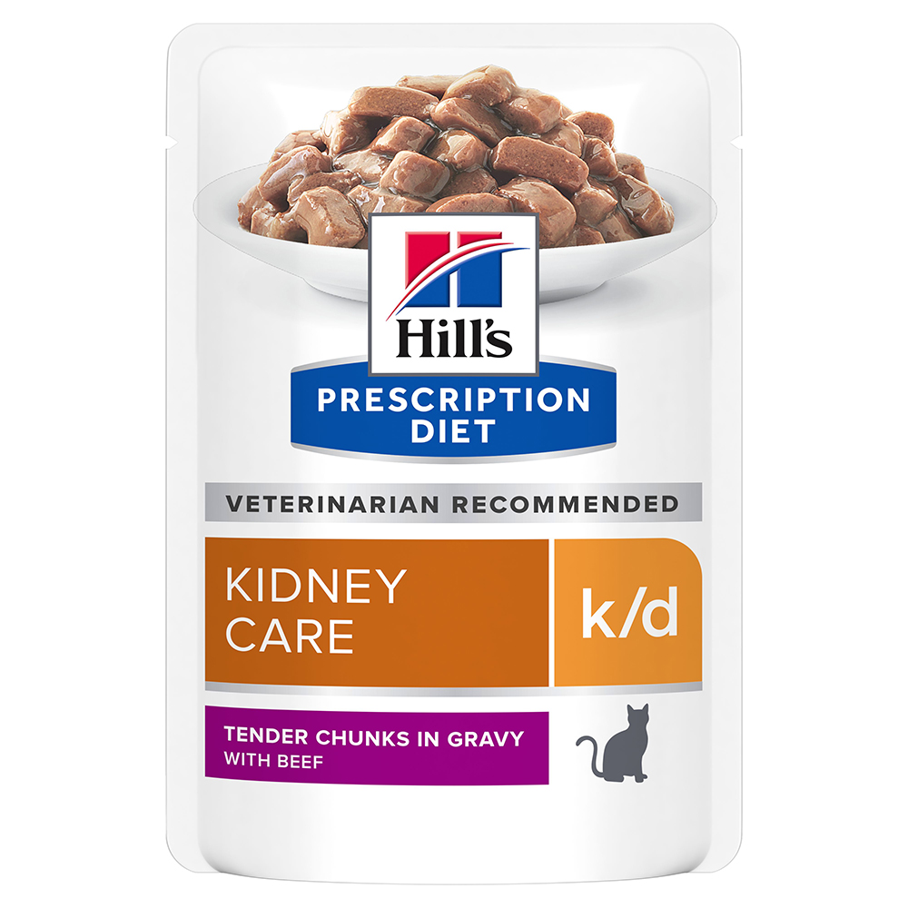 Hill’s Prescription Diet k/d Kidney Care Nassfutter für Katzen mit Rind - 48 x 85 g von Hill's Prescription Diet