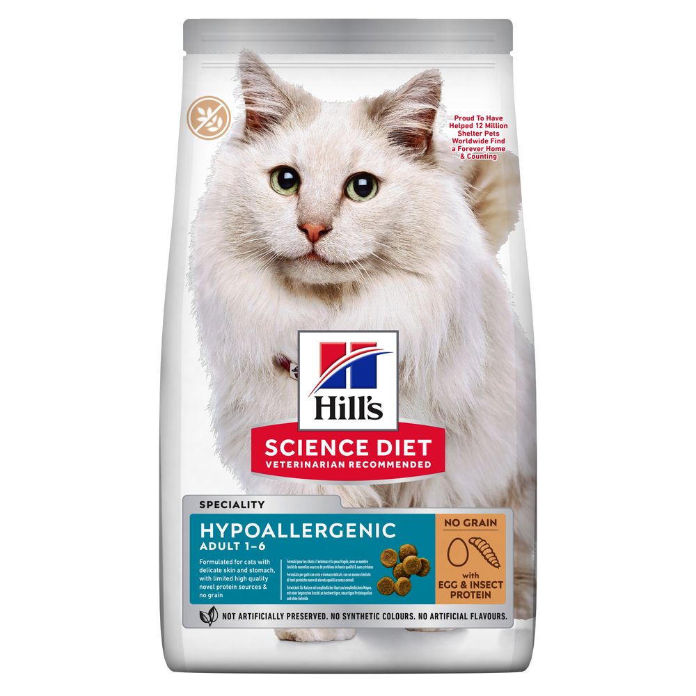 2 + 1 gratis! 3 x 1,5 kg / 2,5 kg Hill's Science Plan - Hypoallergenic Adult No Grain mit Ei & Insektenprotein (3 x 1,5 kg) von Hill's Science Plan