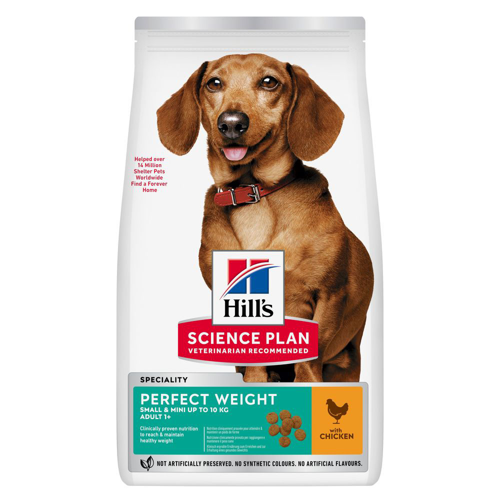 2 + 1 gratis! 3 x 1,5 kg / 2 kg / 2,5 kg Hill's Science Plan  - Perfect Weight Adult 1+ Small & Mini mit Huhn (3 x 1,5 kg) von Hill's Science Plan