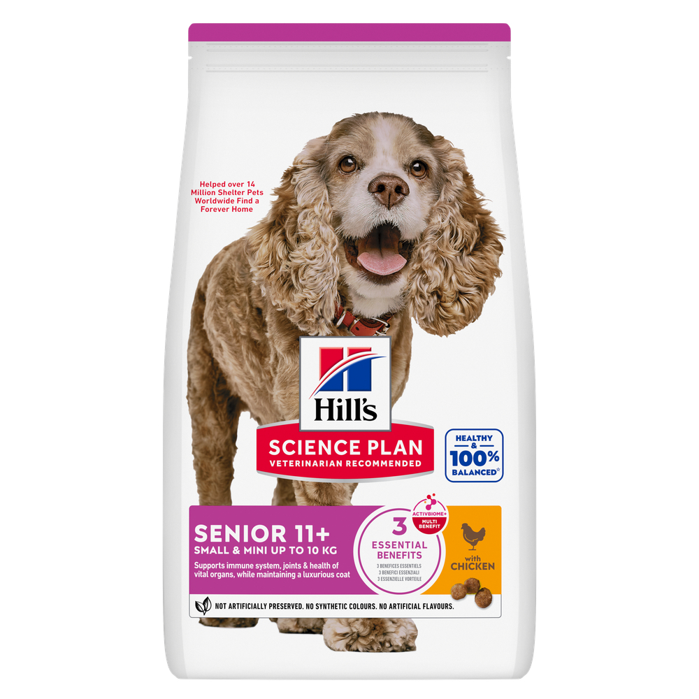2 + 1 gratis! 3 x 1,5 kg / 2 kg / 2,5 kg Hill's Science Plan  - Senior 11+ Small & Mini mit Huhn (3 x 1,5 kg) von Hill's Science Plan