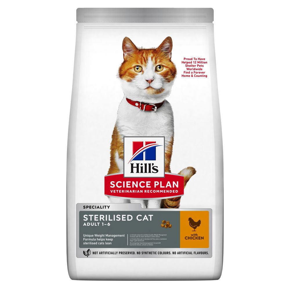 2 kg gratis! 10 kg Hill's Science Plan - Adult Sterilised Huhn 2 kg gratis! 10 kg Hill's Science Plan - Adult Sterilised Huhn von Hill's Science Plan
