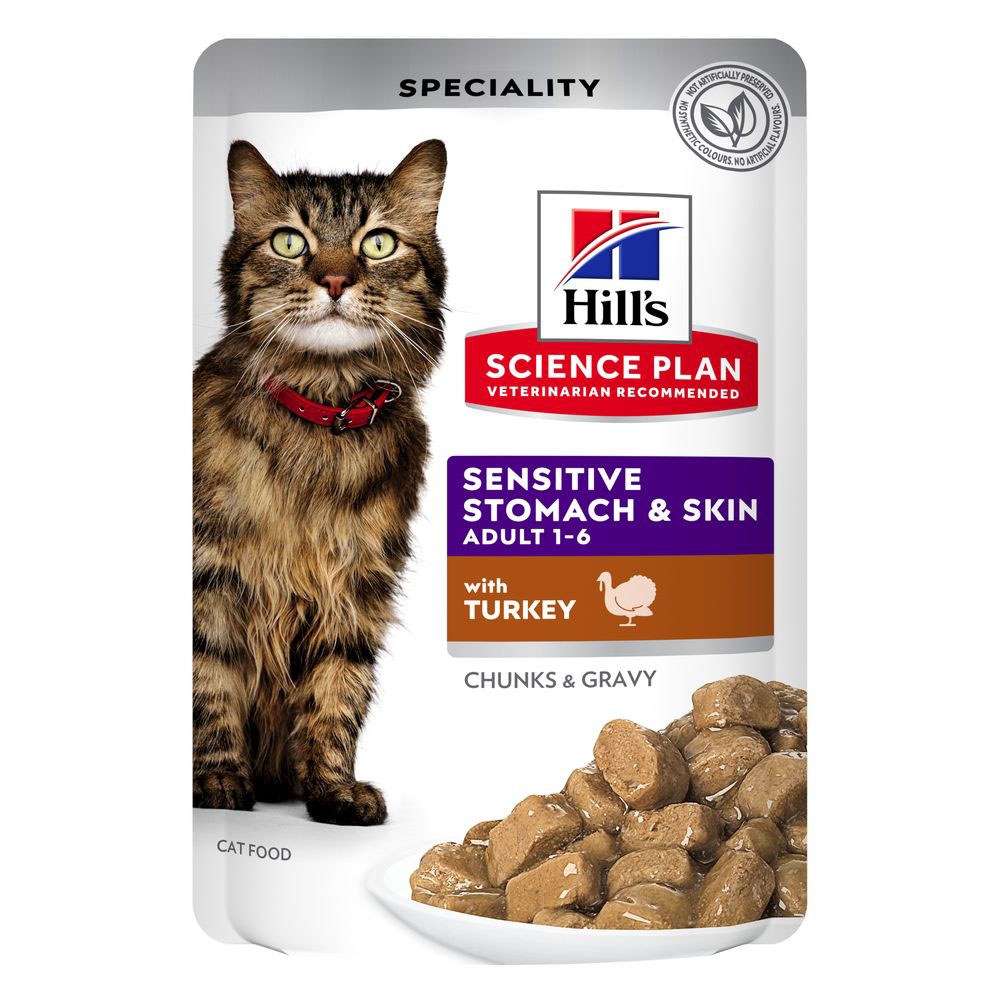Hill's Science Plan Adult Cat Sensitive Stomach & Skin - Truthahn (12 x 85 g) von Hill's Science Plan