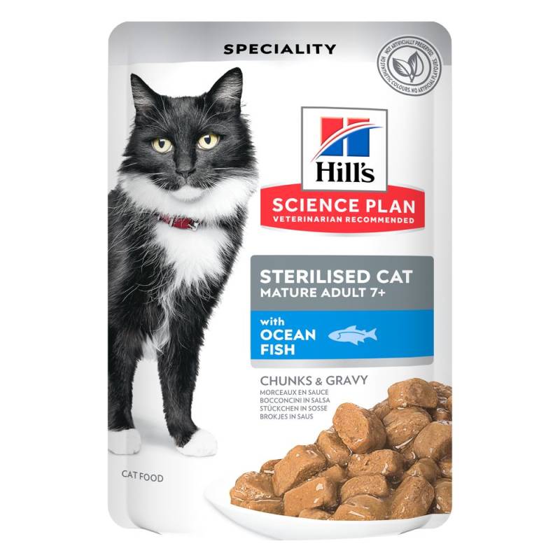 Hill's Science Plan Mature Adult 7+ Seefisch & Huhn - Sparpaket: Sterilised Meeresfisch (24 x 85 g) von Hill's Science Plan