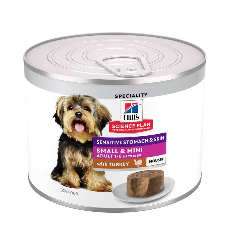 Hill's Science Plan Sensitive Stomach & Skin Small & Mini Mousse - Sparpaket: Truthahn (48 x 200 g) von Hill's Science Plan