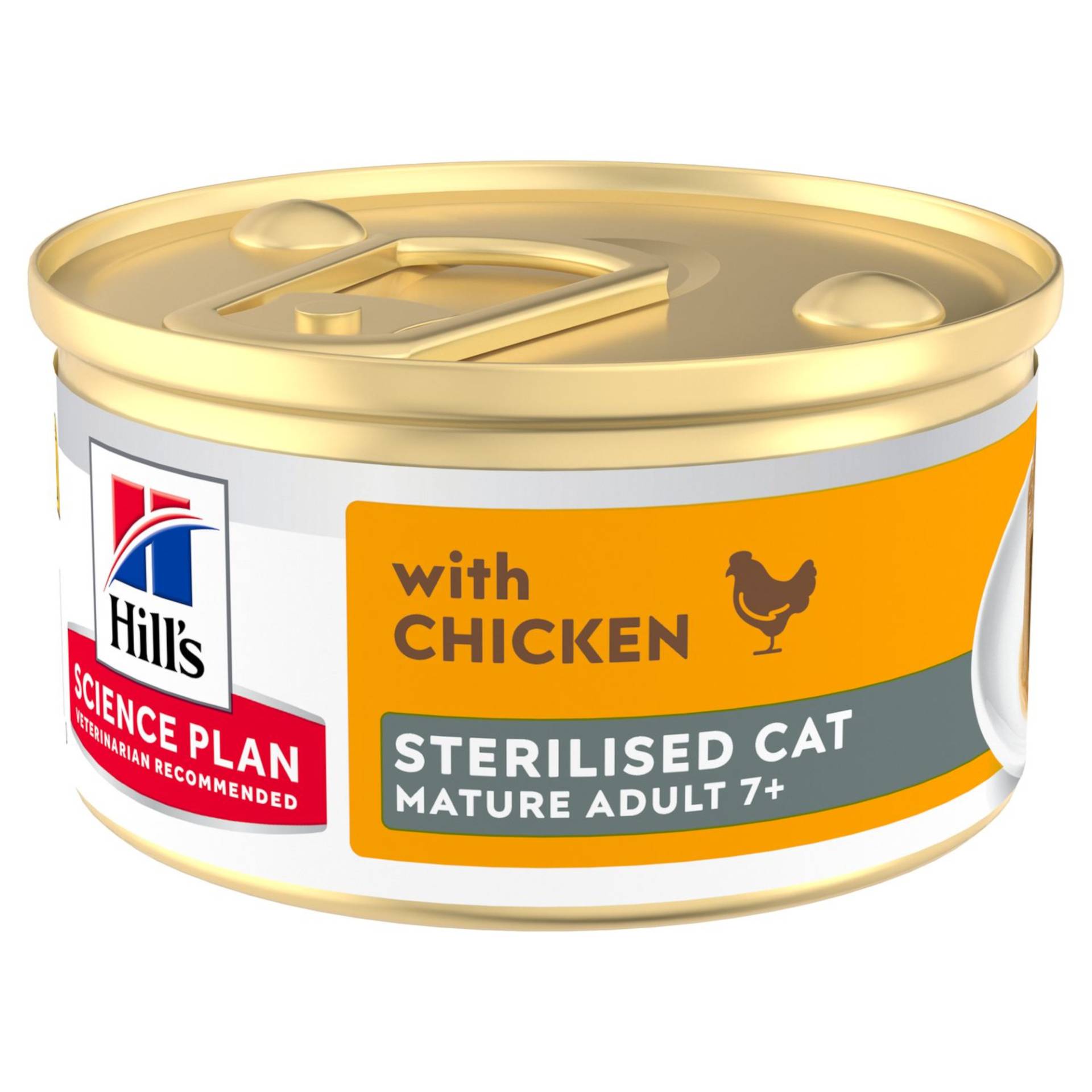 Hill's Science Plan Sterilised Cat Mature Adult 7+ Mousse mit Huhn - Sparpaket: 48 x 85 g von Hill's Science Plan