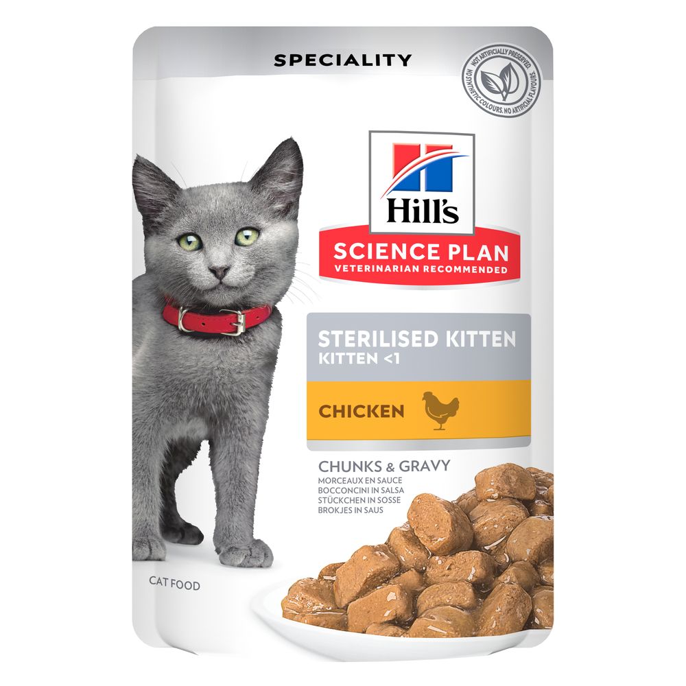 Hill's Science Plan Sterilised Kitten - Sparpaket: Huhn (48 x 85 g) von Hill's Science Plan