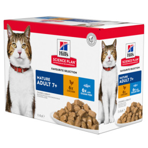 Hill&apos;s Mature Adult 7+ Kombi Huhn Seefisch Katzen-Nassfutter 85 g 2 Kartons (24 x 85 g) von Hill&apos;s